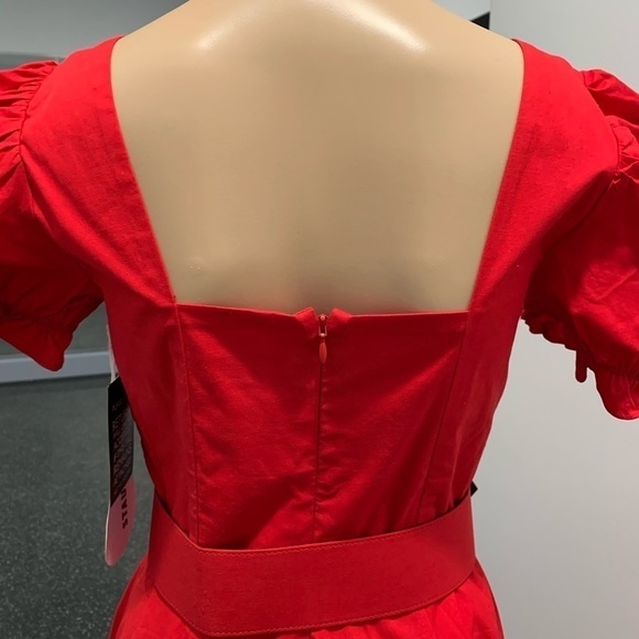 STAUD Maryann Belted Red Dress - Picture 6 of 8